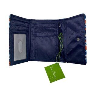 VERA BRADLEY Quilted Wallet Blue Boho Floral Cotton Marrakesh Tri-Fold Retired